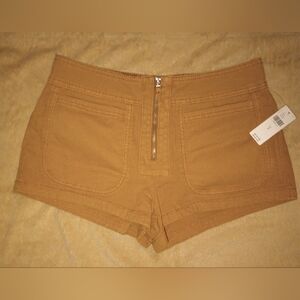 NWT Anthropologie Brown Zip up shorts size 2